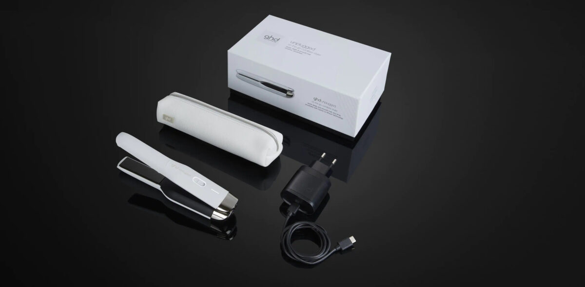 GHD UNPLUGGED CORDLESS STYLER HAIR STRAIGHTENER WHITE