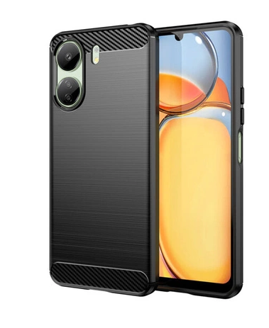 CARBON CASE FOR XIAOMI REDMI 13C FLEXIBLE SILICONE CARBON COVER BLACK