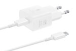 SAMSUNG QUICK CHARGER USB C 25W WITH DATA CABLE WHITE T2510XWE