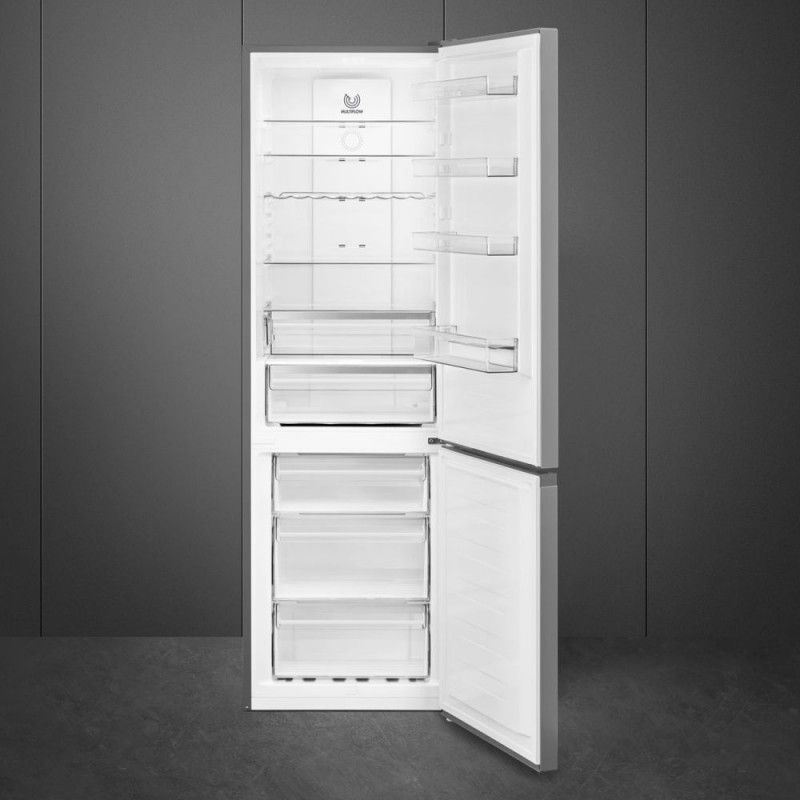 SMEG STAINLESS STEEL COMBI FRIDGE FREEZER 200CM RC20XDNE