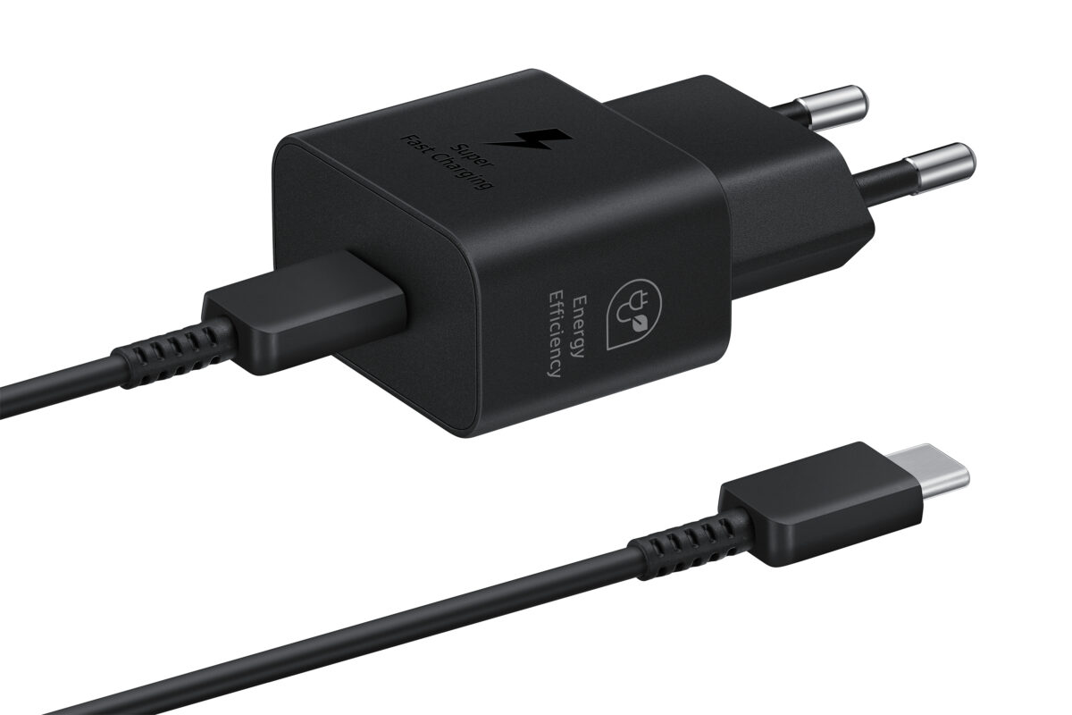 SAMSUNG QUICK CHARGER USB C 25W WITH DATA CABLE BLACK T2510XBE