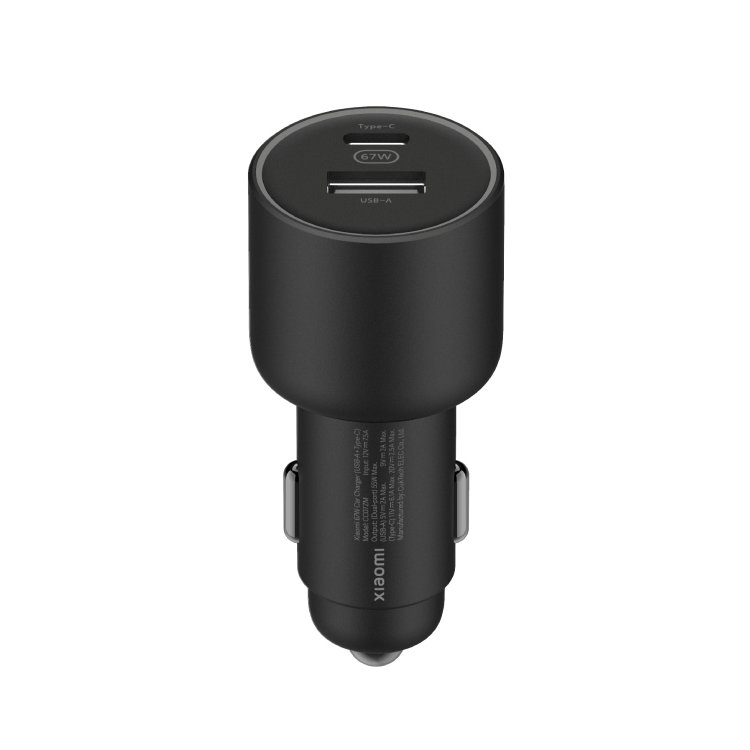 XIAOMI CHARGER 67W CAR USB-A + TYPE C BLACK BHR6814GL