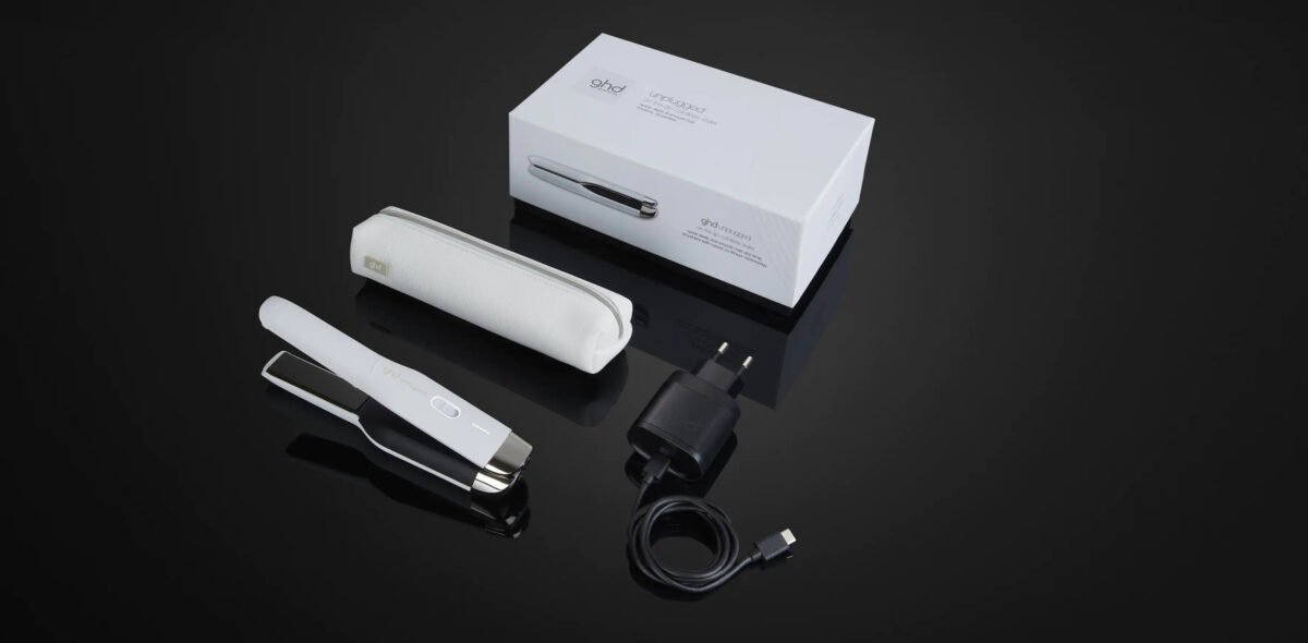 GHD UNPLUGGED CORDLESS STYLER HAIR STRAIGHTENER WHITE