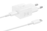 SAMSUNG QUICK CHARGER USB C 25W WITH DATA CABLE WHITE T2510XWE